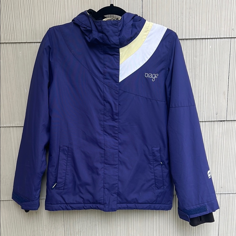 Orage Purple/White Full Zip Hooded Ski Jacket size medium
